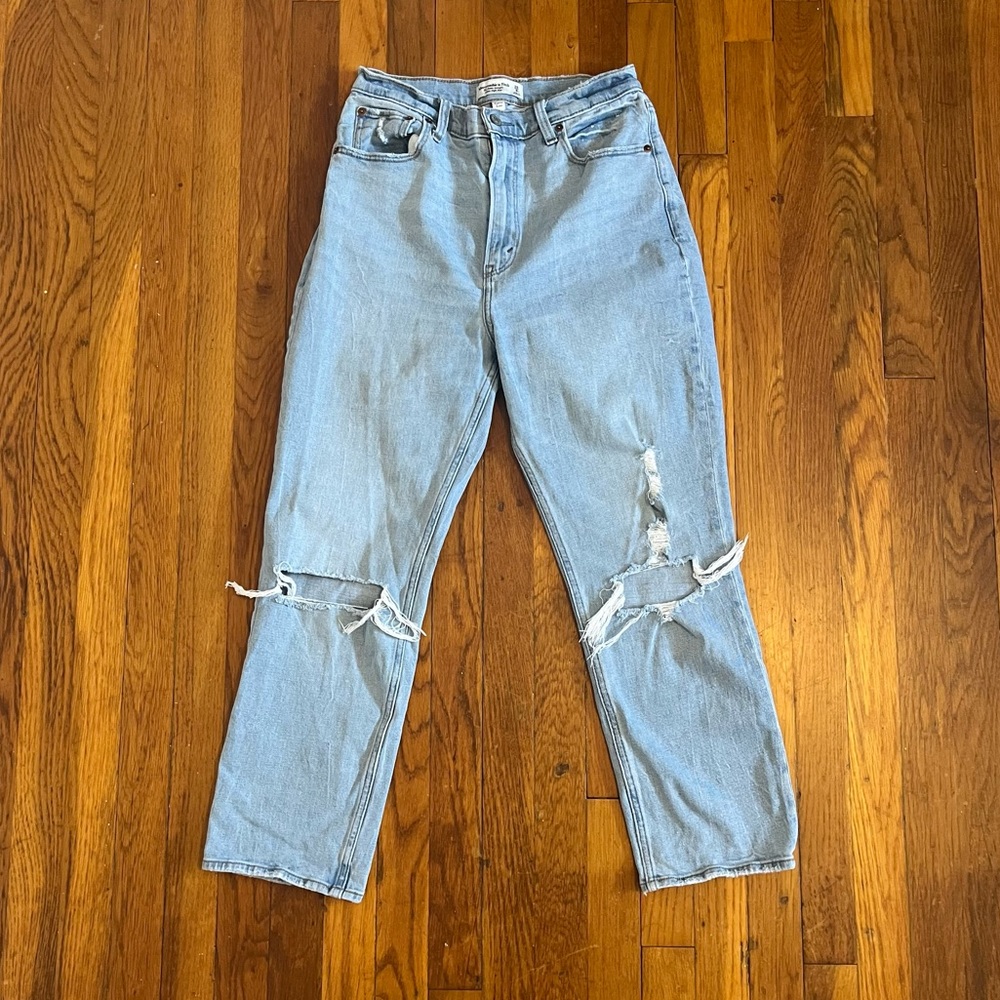 Abercrombie Curve Love Ankle Straight Ultra High Rise